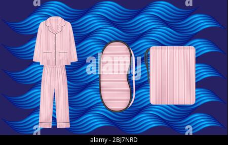 mock up illustration of female sleepwear on abstract background Stock Vector