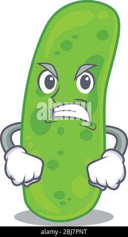 Mascot design concept of propioni bacteia with angry face Stock Vector