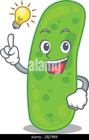 Mascot character design of propioni bacteia with has an idea smart gesture Stock Vector