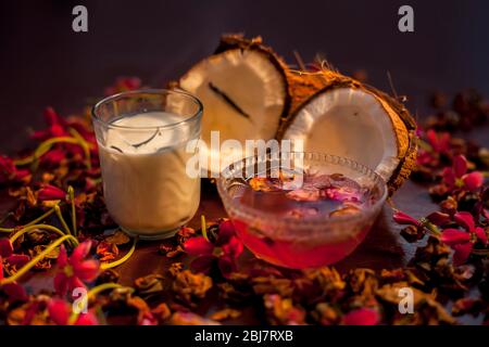 Download Coconut Face Mask On The Brown Colored Surface Consisting Of Some Coconut Milk And Olive Oil When Applied Penetrates The Skin And Exfoliates Deeply F Stock Photo Alamy PSD Mockup Templates