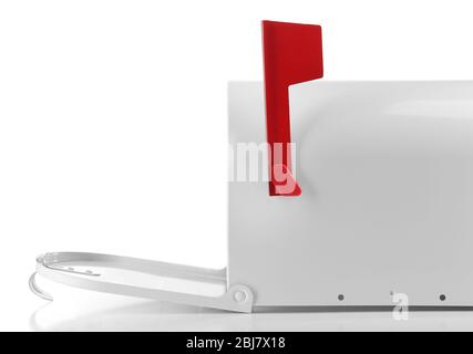 Empty mailbox isolated on white Stock Photo