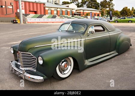 Automobiles /  American made 1941 Cadillac Coupe Series 62 displayed at motor show in Melbourne Victoria Australia. Stock Photo