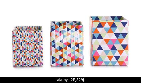 Three bright graphic holders isolated on white background Stock Photo