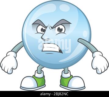 Mascot design style of collagen droplets with angry face Stock Vector