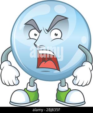 Collagen droplets cartoon character design with mad face Stock Vector