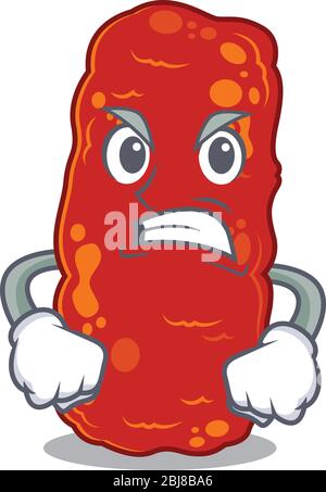 Mascot design concept of acinetobacter bacteria with angry face Stock Vector