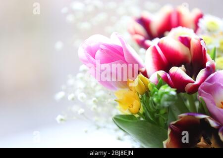 Bouquet of fresh flowers, close up Stock Photo