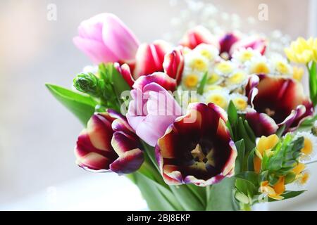 Bouquet of fresh flowers, close up Stock Photo