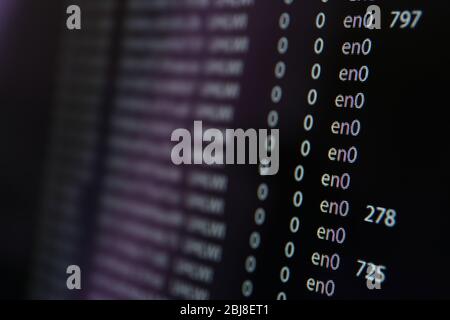 Web site codes on computer monitor. Stock Photo