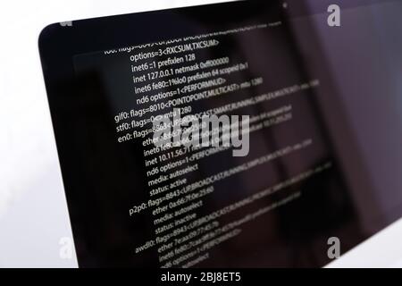 Web site codes on computer monitor. Stock Photo