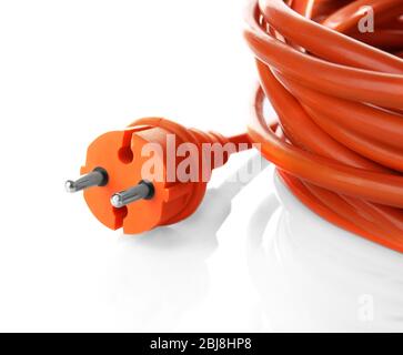 Orange rolled extension isolated on white Stock Photo
