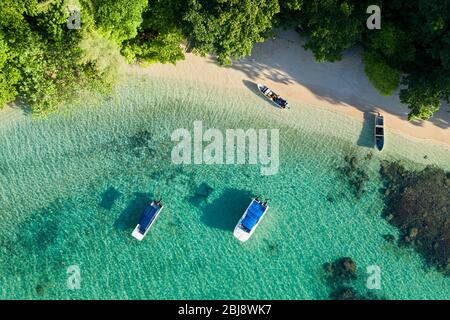 Aerial View of Lissenung Island, New Ireland, Papua New Guinea Stock Photo