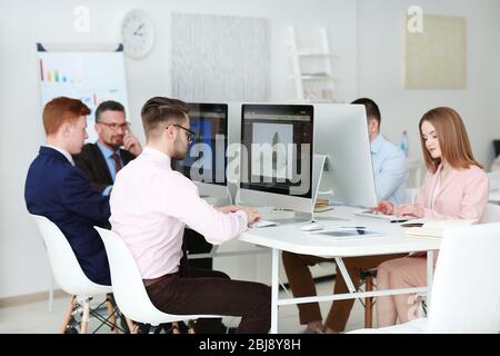 Young engineers working in the office Stock Photo