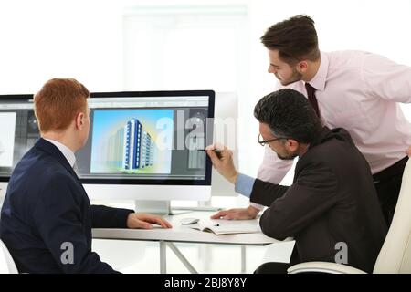 Young engineers working in the office Stock Photo