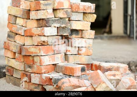 Heap of old bricks Stock Photo
