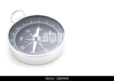 close up black compass isolated on white Stock Photo