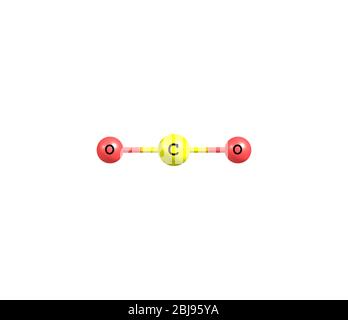 Carbon dioxide (CO2) is a naturally occurring chemical compound composed of 2 oxygen atoms each covalently double bonded to a single carbon atom. It i Stock Photo