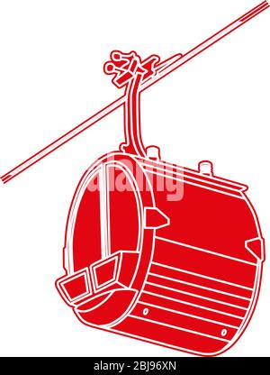Cable car cabin - Vector Illustration Stock Vector
