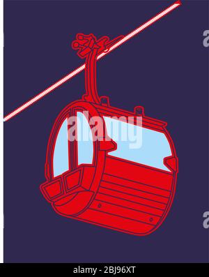 Cable car cabin - Vector Illustration Stock Vector