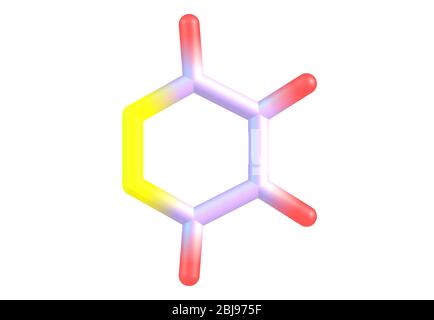 Pyridazine is a heterocyclic organic compound with the molecular formula (CH)4N2. It contains a six-membered ring with two adjacent nitrogen atoms. Stock Photo