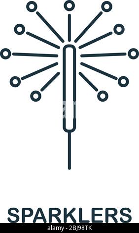 Sparklers icon from party collection. Simple line element Sparklers symbol for templates, web design and infographics Stock Vector