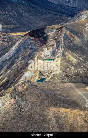 Aerial view of Red Crater, North Island, New Zealand, Oceania. Stock Photo