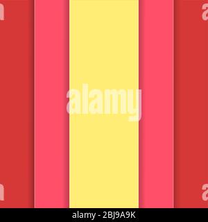 vertical red and yellow stripes paper cut vector background Stock Vector