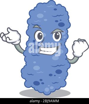 A dazzling burkholderia bacteria mascot design concept with happy face Stock Vector