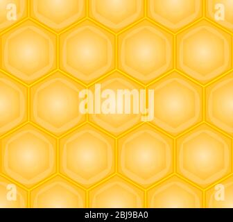 Seamless honeycomb pattern. Geometric bees hive background. Seamless hexagonal cells texture. Bee honey yellow shapes design.Stock vector illustration Stock Vector
