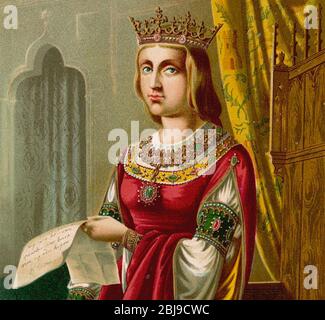ISABELLA I OF CASTILE (1451-1504) wife of Ferdinand II in an 18th century image Stock Photo
