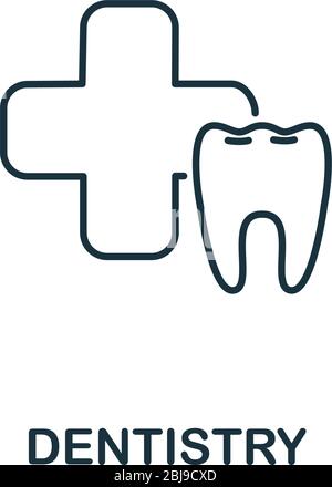 Dentistry icon from medical collection. Simple line element Dentistry symbol for templates, web design and infographics Stock Vector