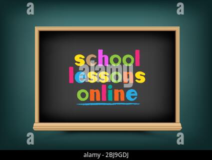 school lessons online education blackboard Stock Vector