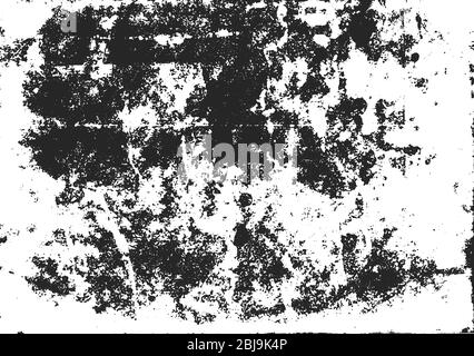 Vintage abstract black design template of dust on white backdrop. Old grunge vector texture. Stock Vector