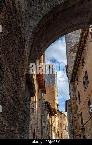 ITALY, TUSCANY, PROVINCE SIENA, SAN GIMIGIANO - The city called Manhattan of the middle ages or City of towers Stock Photo