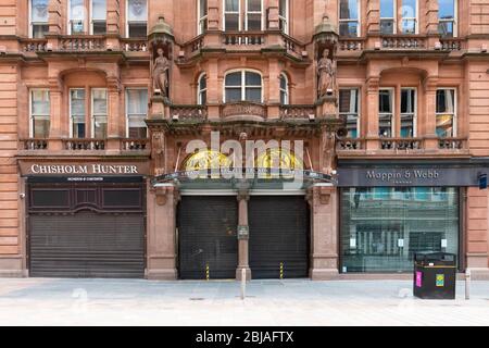 Argyll Arcade, Buchanan Street Glasgow closed down during the coronavirus lockdown, Scotland, UK Stock Photo