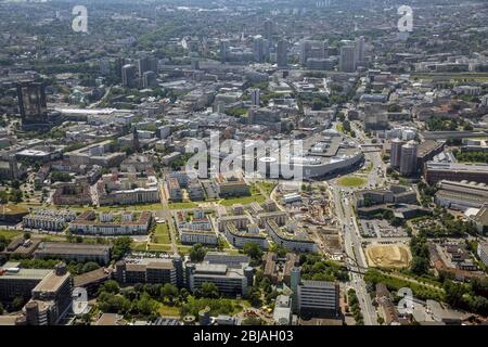 , city centre of Essen mit shopping centre Limbecker Platz, 23.06.2016, aerial view , Germany, North Rhine-Westphalia, Ruhr Area, Essen Stock Photo