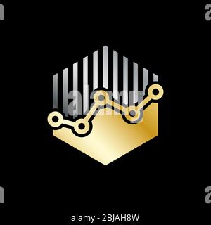 Invest vector logo template concept. Economic finance investment sign. Business symbol. Infographic bar. Design element. EPS 10 Stock Vector