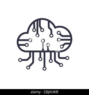 Cloud network connection, Cloud computing. Vector Illustration. EPS 10 Stock Vector