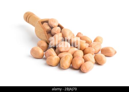 peanut bean on cup isolated  top view on a white Stock Photo