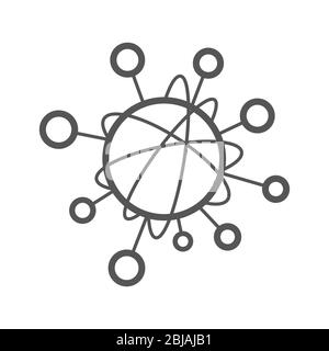 Simple line icon to represent the Internet of Things IoT concept. A network of objecs such as devices connected to each other on the internet Stock Vector