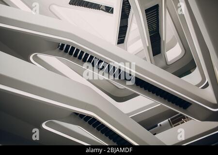 Russia, Moscow 29 May - 2018: Zaha Hadid Dominion Tower interior, Moscow, Russia Stock Photo