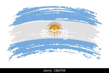 Argentinean flag in grunge brush stroke, vector image Stock Vector