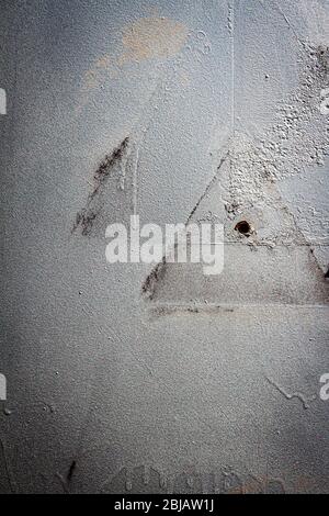 Old gray metal tin panel wall texture. Architecture detail background Stock Photo