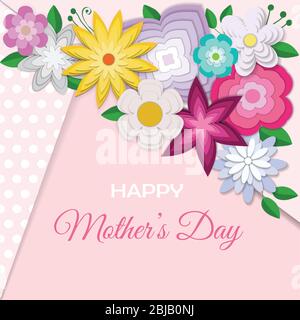 Colorful Happy Mother's Day greeting card Stock Vector