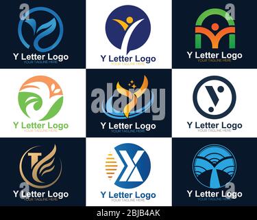 letter Y monogram initial logo. Simple fashion Y letter environmental business logo template. Stock Vector