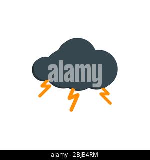lightning in the black clouds vector graphic design illustration Stock Vector