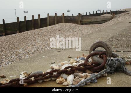Deserted beach due to Coronavirus Stock Photo