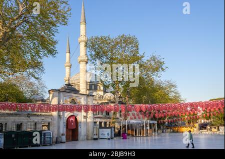 Eyup, Istanbul / Turkey - April 27 2020: Eyup Sultan Mosque Stock Photo