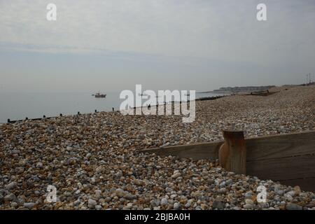 Deserted beach due to Coronavirus Stock Photo