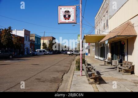 Clarksdale USA - 7 February 2015 - Downtown street in Clarksdale Mississippi USA Stock Photo